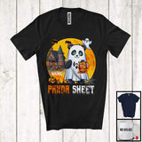 MacnyStore - Personalized Custom Name Panda Sheet, Adorable Halloween Moon Boo Ghost Panda Lover T-Shirt