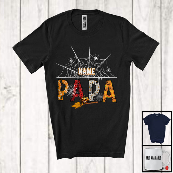 MacnyStore - Personalized Custom Name Papa, Creepy Halloween Costume Spider Lover, Family Group T-Shirt