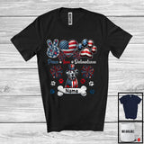 MacnyStore - Personalized Custom Name Peace Love Dalmatians, Lovely 4th Of July American Flag Patriotic T-Shirt