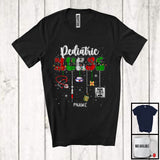 MacnyStore - Personalized Custom Name Pediatric Nurse; Fantastic Christmas Lights Plaid; Pajama Family Group T-Shirt