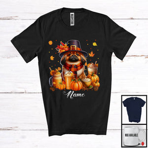 MacnyStore - Personalized Custom Name Pekingese Coffee Smoothie, Lovely Thanksgiving Pumpkin Drinks T-Shirt