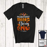 MacnyStore - Personalized Custom Name Phlebotomist Thanksgiving Crew; Lovely Autumn Leaves Pumpkin T-Shirt