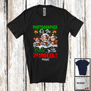 MacnyStore - Personalized Custom Name Photographer Of Little Reindeers; Lovely Christmas 3 Cutest Reindeers T-Shirt