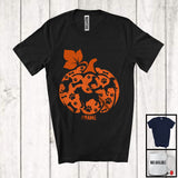 MacnyStore - Personalized Custom Name Pit Bull Paws Pumpkin Shape; Amazing Thanksgiving Fall Family T-Shirt