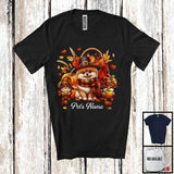 MacnyStore - Personalized Custom Name Pomeranian Gnomes, Lovely Thanksgiving Fall Leaves, Pumpkins T-Shirt