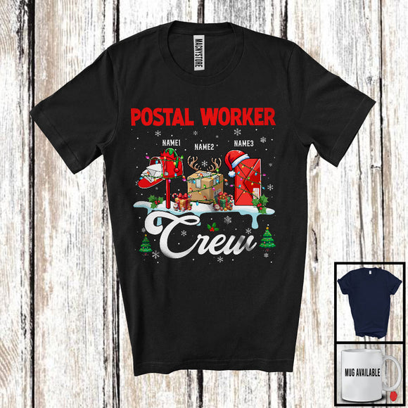 MacnyStore - Personalized Custom Name Postal Worker Crew; Amazing Christmas Jobs Tools; Proud Careers T-Shirt