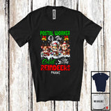 MacnyStore - Personalized Custom Name Postal Worker Of Little Reindeers; Lovely Christmas 3 Cutest Reindeers T-Shirt