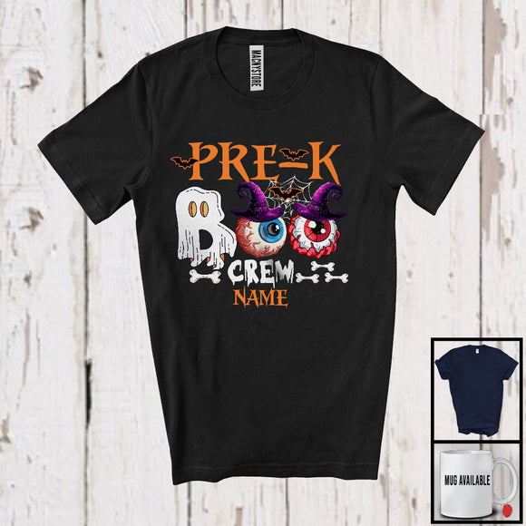 MacnyStore - Personalized Custom Name Pre-K Boo Crew, Horror Halloween Ghost Witch Zombie Eyes, Careers T-Shirt