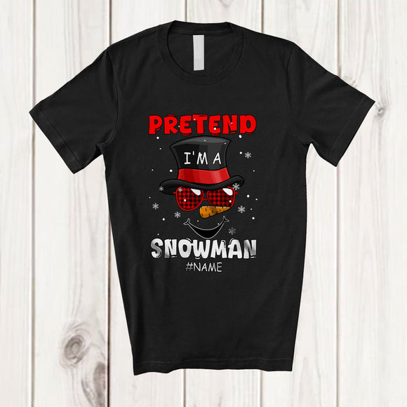 MacnyStore - Personalized Custom Name Pretend I'm A Snowman; Adorable Christmas Snowman Face Cosplay T-Shirt