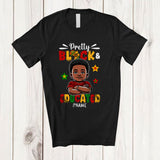 MacnyStore - Personalized Custom Name Pretty Black And Educated; Lovely Black History Month Boys Afro T-Shirt