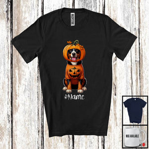 MacnyStore - Personalized Custom Name Pumpkin Appenzeller Sennenhund; Humorous Halloween Family T-Shirt