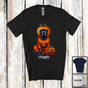 MacnyStore - Personalized Custom Name Pumpkin Cane Corso; Humorous Halloween Family Group T-Shirt