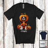 MacnyStore - Personalized Custom Name Pumpkin English Springer Spaniel; Humorous Halloween Family T-Shirt