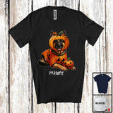 MacnyStore - Personalized Custom Name Pumpkin German Shepherd; Humorous Halloween Family T-Shirt