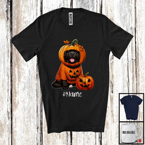 MacnyStore - Personalized Custom Name Pumpkin Newfoundland; Humorous Halloween Family T-Shirt