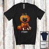 MacnyStore - Personalized Custom Name Pumpkin Pug; Humorous Halloween Costume Family T-Shirt