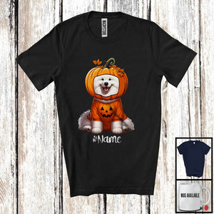 MacnyStore - Personalized Custom Name Pumpkin Samoyed; Humorous Halloween Costume Family T-Shirt