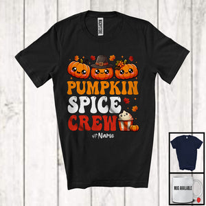 MacnyStore - Personalized Custom Name Pumpkin Spice Crew; Cool Thanksgiving Halloween Pumpkins; Farmer T-Shirt