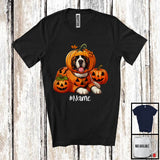 MacnyStore - Personalized Custom Name Pumpkin St. Bernard; Humorous Halloween Family Group T-Shirt