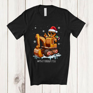 MacnyStore - Personalized Custom Name Riding Excavator; Joyful Christmas Excavator Candy Canes; Baking Baker T-Shirt