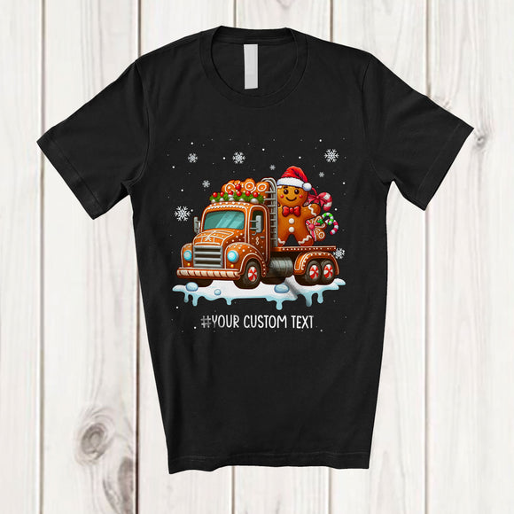 MacnyStore - Personalized Custom Name Riding Truck; Joyful Christmas Truck Candy Canes; Baking Baker T-Shirt