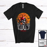 MacnyStore - Personalized Custom Name Rocker Rock Skeleton; Creepy Halloween Skeleton Cap; Music T-Shirt