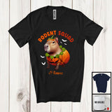 MacnyStore - Personalized Custom Name Rodent Squad, Lovely Halloween Capybara Pumpkin Cosplay, Animal T-Shirt