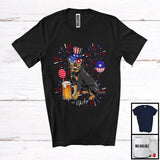 MacnyStore - Personalized Custom Name Rottweiler Drinking Beer, Lovely 4th Of July Fireworks, Patriotic T-Shirt