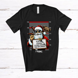 MacnyStore - Personalized Custom Name Santa Convicted; Amazing Christmas Date 24 December Santa Smoker T-Shirt