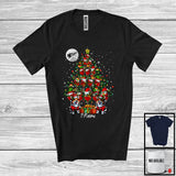 MacnyStore - Personalized Custom Name Santa Corgi And Wine Glasses Christmas Tree; Lovely Drinking Snow T-Shirt