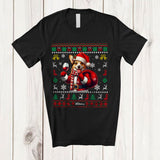 MacnyStore - Personalized Custom Name Santa Corgi Drinking Wine; Fantastic Christmas Sweater Drunker T-Shirt