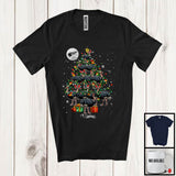 MacnyStore - Personalized Custom Name Santa Elf Ostrich Christmas Tree; Amazing X-mas Lights Ostrich Animal T-Shirt