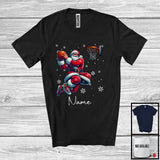 MacnyStore - Personalized Custom Name Santa Playing Basketball, Joyful Christmas Sport Player, X-mas Team T-Shirt