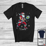MacnyStore - Personalized Custom Name Santa Playing Tennis, Joyful Christmas Sport Player, X-mas Team T-Shirt