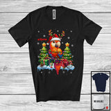 MacnyStore - Personalized Custom Name Santa Reindeer Parrot; Joyful Christmas Tree Lights Parrot Bird T-Shirt