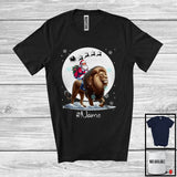 MacnyStore - Personalized Custom Name Santa Riding Lion, Merry Christmas Moon Snow Lion, X-mas Team T-Shirt