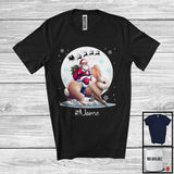 MacnyStore - Personalized Custom Name Santa Riding Rabbit, Merry Christmas Moon Snow Rabbit, X-mas Team T-Shirt