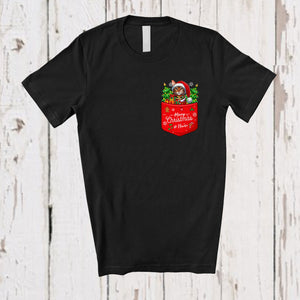 MacnyStore - Personalized Custom Name Santa Russian Bengal Cats In Pocket; Fantastic Christmas Tree Cat T-Shirt