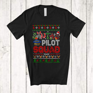 MacnyStore - Personalized Custom Name Santa's Pilot Squad; Fantastic Christmas Sweater; Careers Jobs T-Shirt