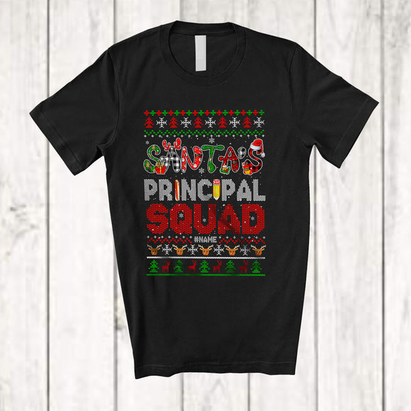 MacnyStore - Personalized Custom Name Santa's Principal Squad; Fantastic Christmas Sweater; Careers Jobs T-Shirt