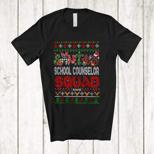 MacnyStore - Personalized Custom Name Santa's School Counselor Squad; Fantastic Christmas Sweater; Careers Jobs T-Shirt