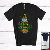 MacnyStore - Personalized Custom Name Scottish Fold Cat Christmas Tree Cosplay; Joyful Family Group; Snowing T-Shirt