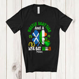 MacnyStore - Personalized Custom Name Scottish Wee Bit Irish; Joyful St. Patrick's Day Shamrock Flag; Family T-Shirt