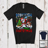 MacnyStore - Personalized Custom Name Scottish You A Merry Christmas; Joyful Dabbing Santa; Scottish Flag T-Shirt