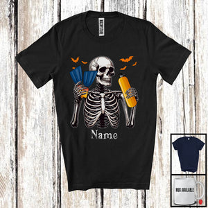 MacnyStore - Personalized Custom Name Scuba Diver Skeleton, Horror Halloween Costume Careers Group T-Shirt