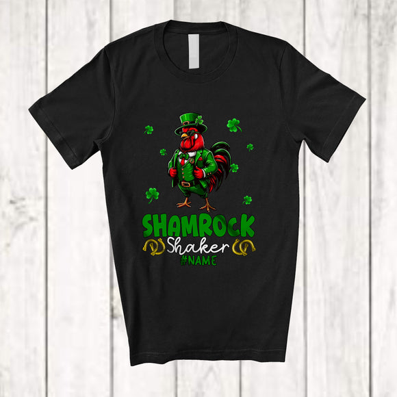 MacnyStore - Personalized Custom Name Shamrock Shaker; Humorous St. Patrick's Day Leprechaun Chicken; Farmer T-Shirt