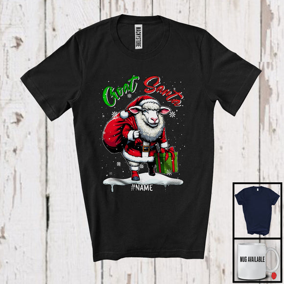 MacnyStore - Personalized Custom Name Shark Sheep, Adorable Christmas Santa Shark, X-mas Family Group T-Shirt