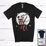 MacnyStore - Personalized Custom Name Skeleton Bassoon Player; Joyful Christmas Moon; Musical Instruments T-Shirt