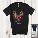 MacnyStore - Personalized Custom Name Skeleton Chicken Sugar Skull; Adorable Dia De Los Muertos Mexican Proud T-Shirt