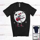 MacnyStore - Personalized Custom Name Skeleton Guitar Player; Joyful Christmas Moon; Musical Instruments T-Shirt